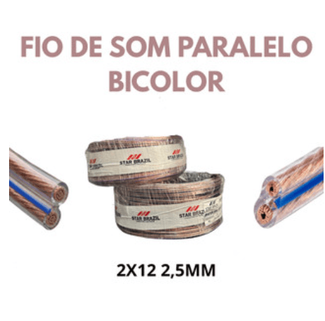 Rolo de cabo paralelo cristal 2x12 — venda unitária 5/10/25m